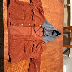 Forever 21 Rust Jacket with Gray Hood